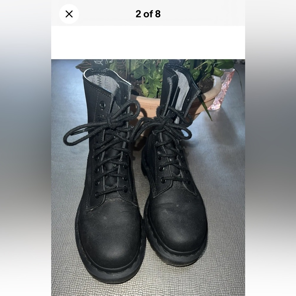 Dr. Martens 1460 Black Leather Lace Up Boots Ajax Finish EU 37 Men 5 Women 6.5